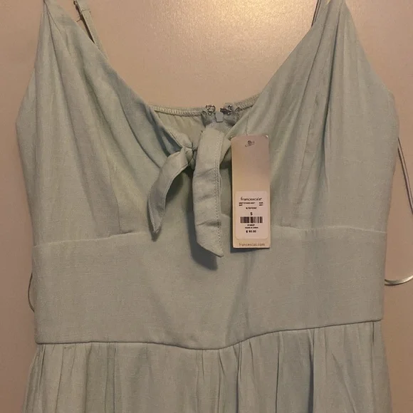 Francesca’s NWT Mint Green Knot Tie Front Jumpsuit Womens Size S - Picture 7 of 7